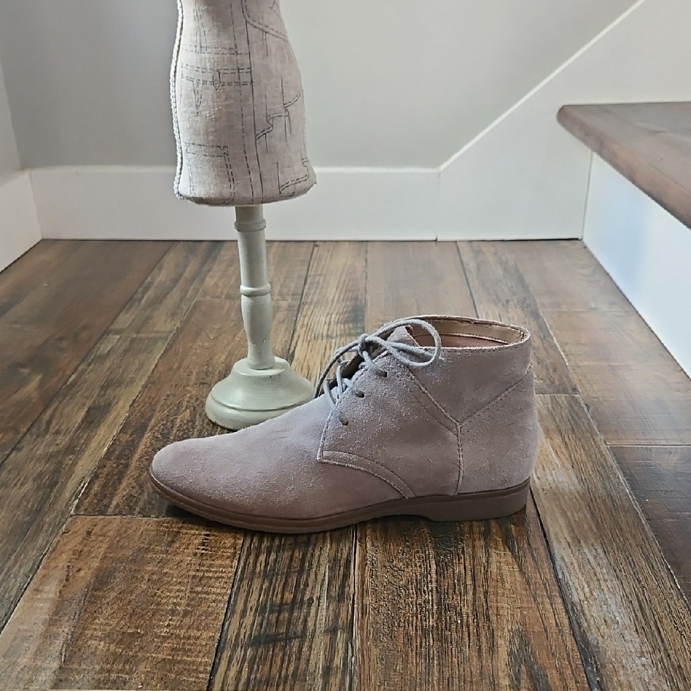Franco Sarto Taupe Suede Ankle Boots - Picture 9 of 9